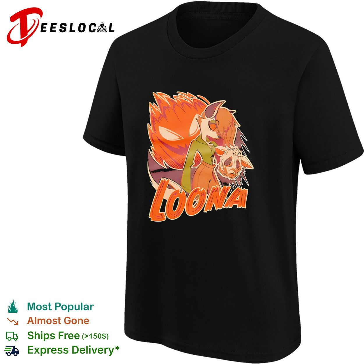 Helluva Boss hellhound holding mask Loona shirt
