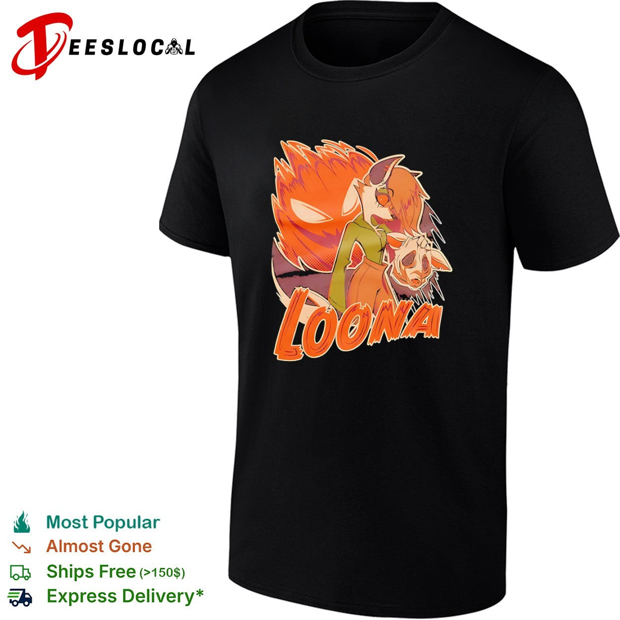 Helluva Boss hellhound holding mask Loona shirt