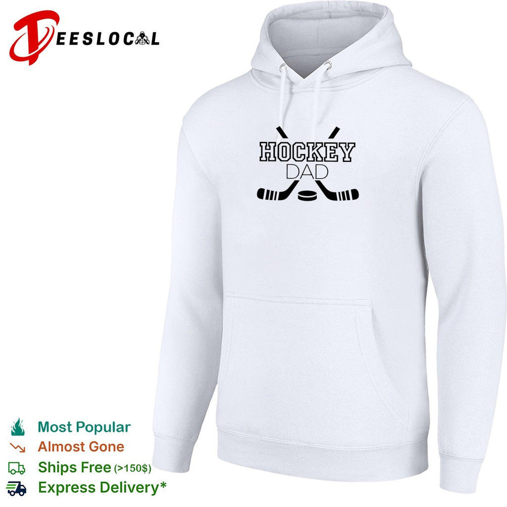 Hockey dad crossed sticks and puck shirt
