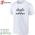 Hockey dad crossed sticks and puck shirt