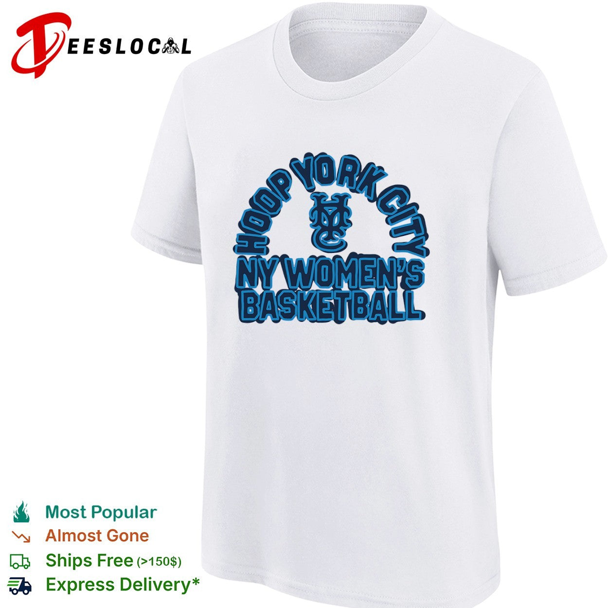 Hoop York City NY Womens Basketball New York Knickerbockers Basketball Shirt