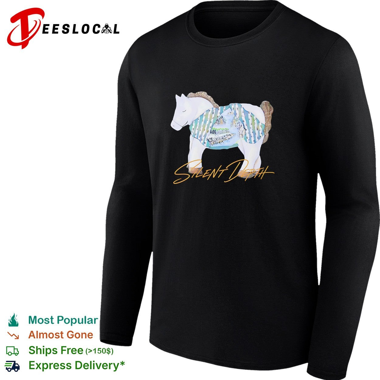 Horse with mountain landscape painted body Silent Depth shirt