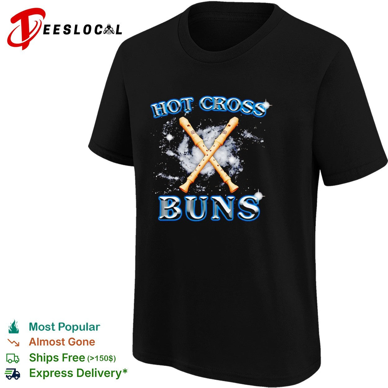 cross buns space recorders shirt