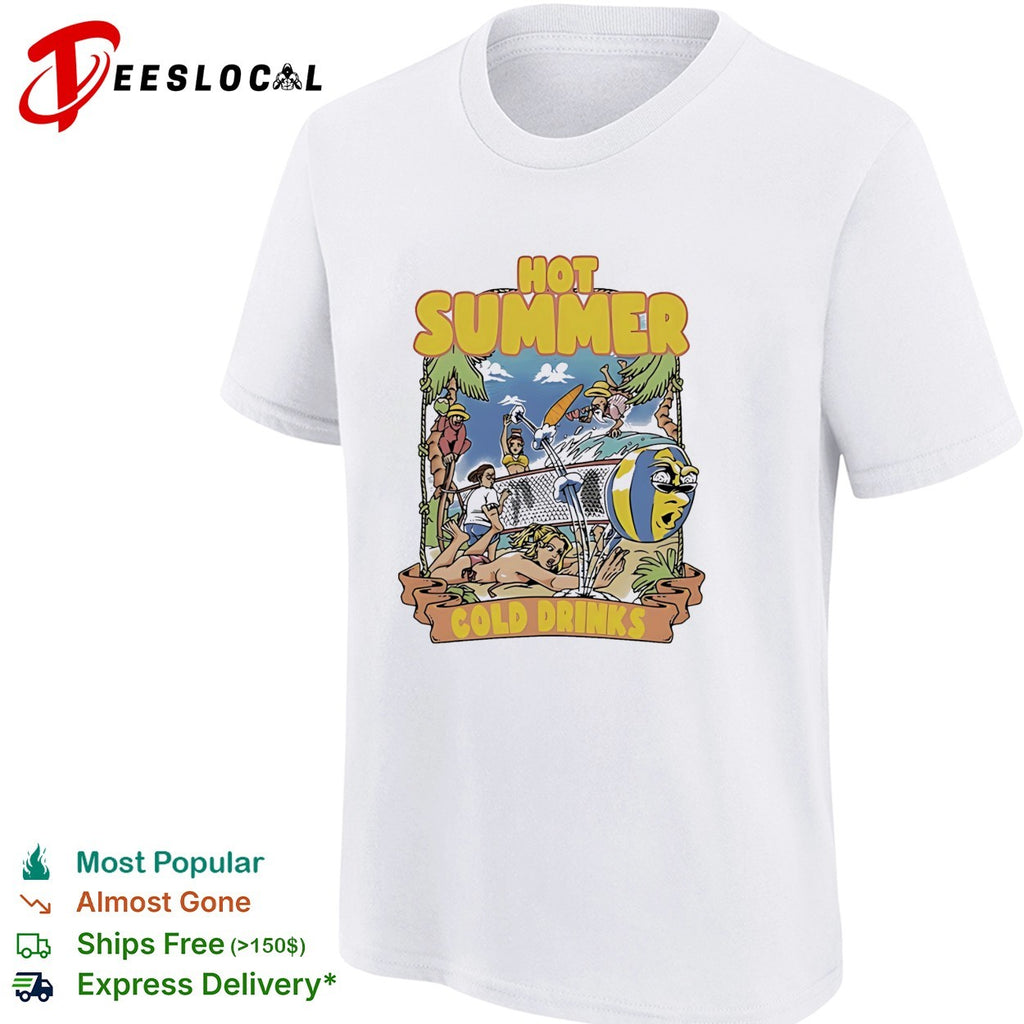 summer cold drinks beach volleyball vintage shirt
