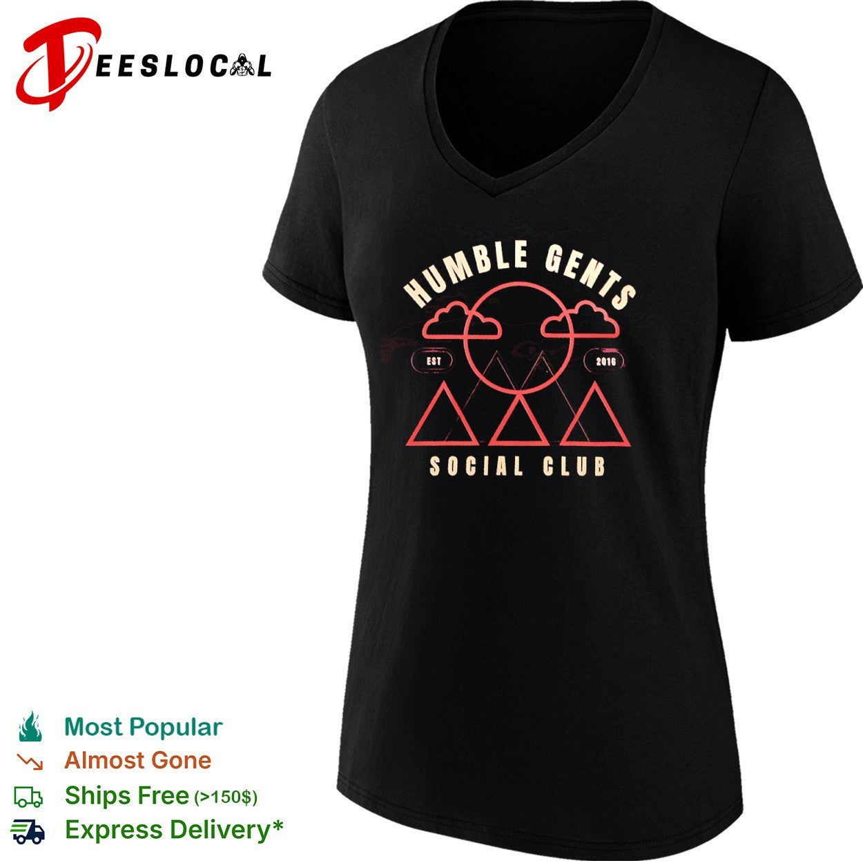 Humble Gents Social Club EST 2016 Mountains Clouds Sun shirt