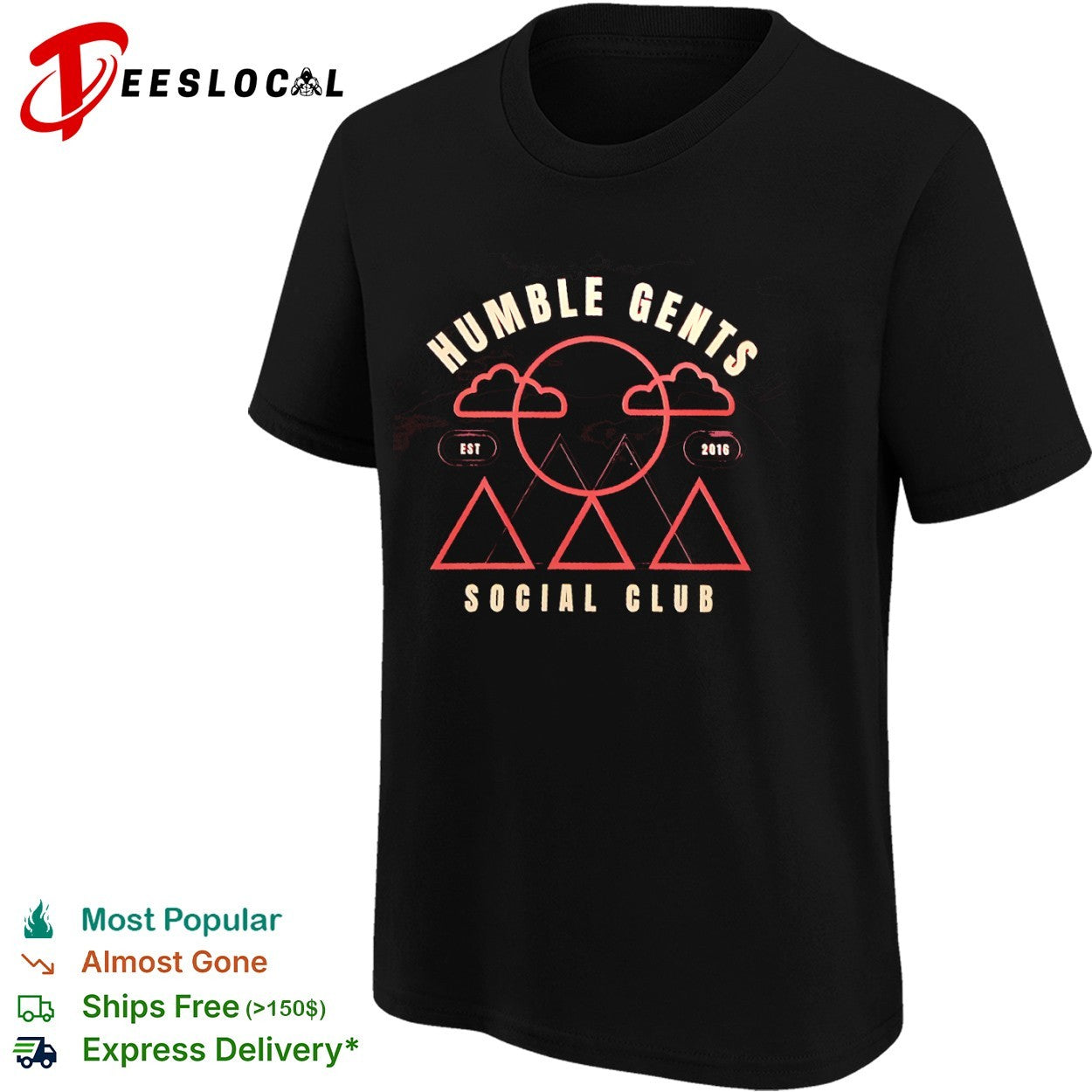 Humble Gents Social Club EST 2016 Mountains Clouds Sun shirt
