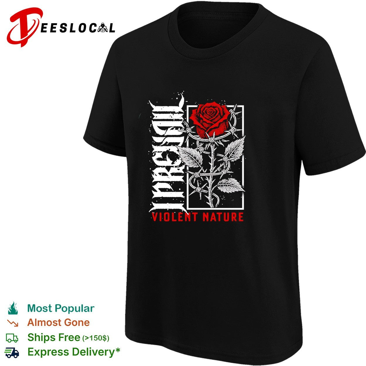 I Prevail Violent Nature rose barbed wire shirt