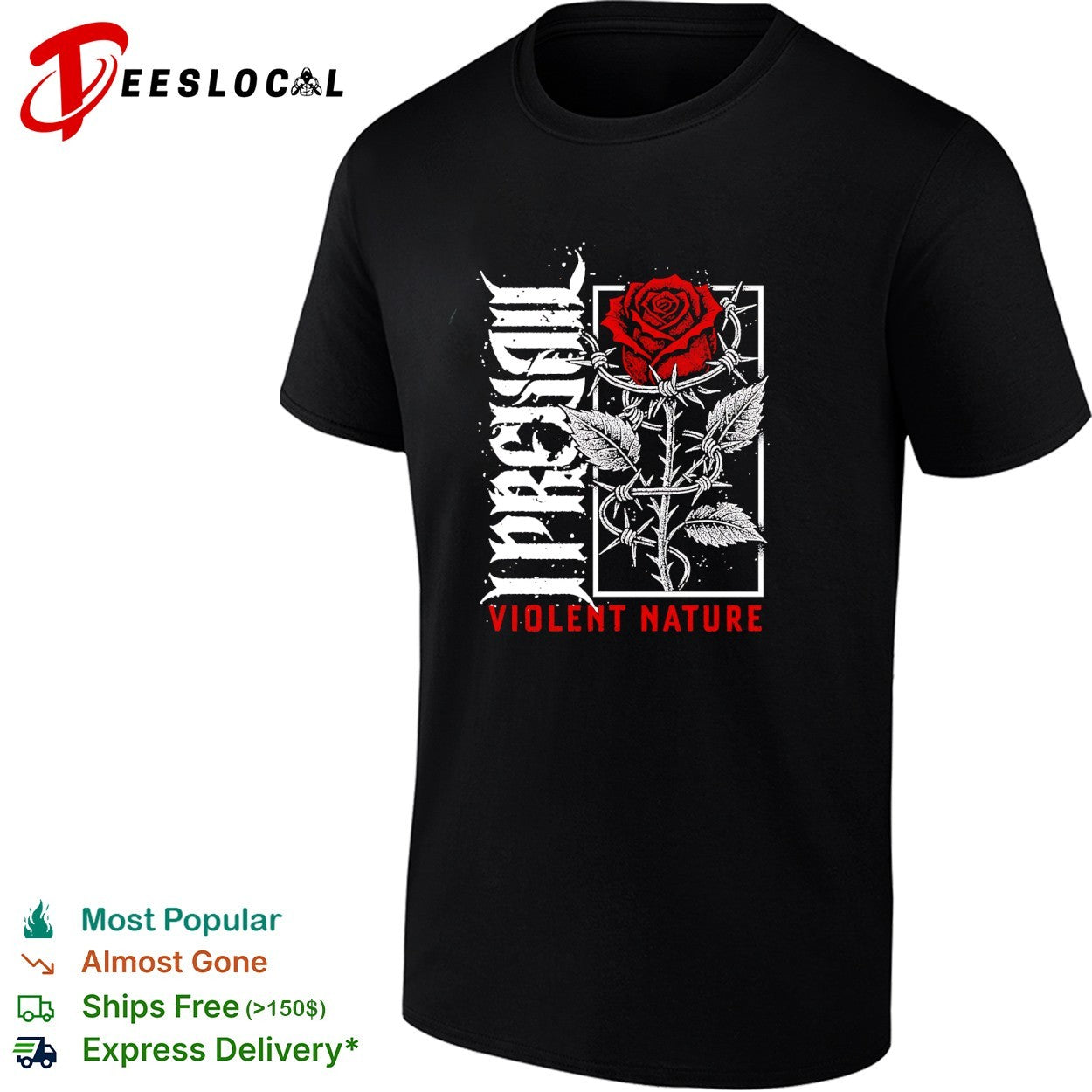 I Prevail Violent Nature rose barbed wire shirt