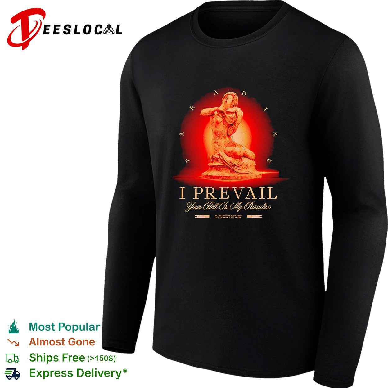 I Prevail Your Hell Is My Paradise cracked stone statue shirt