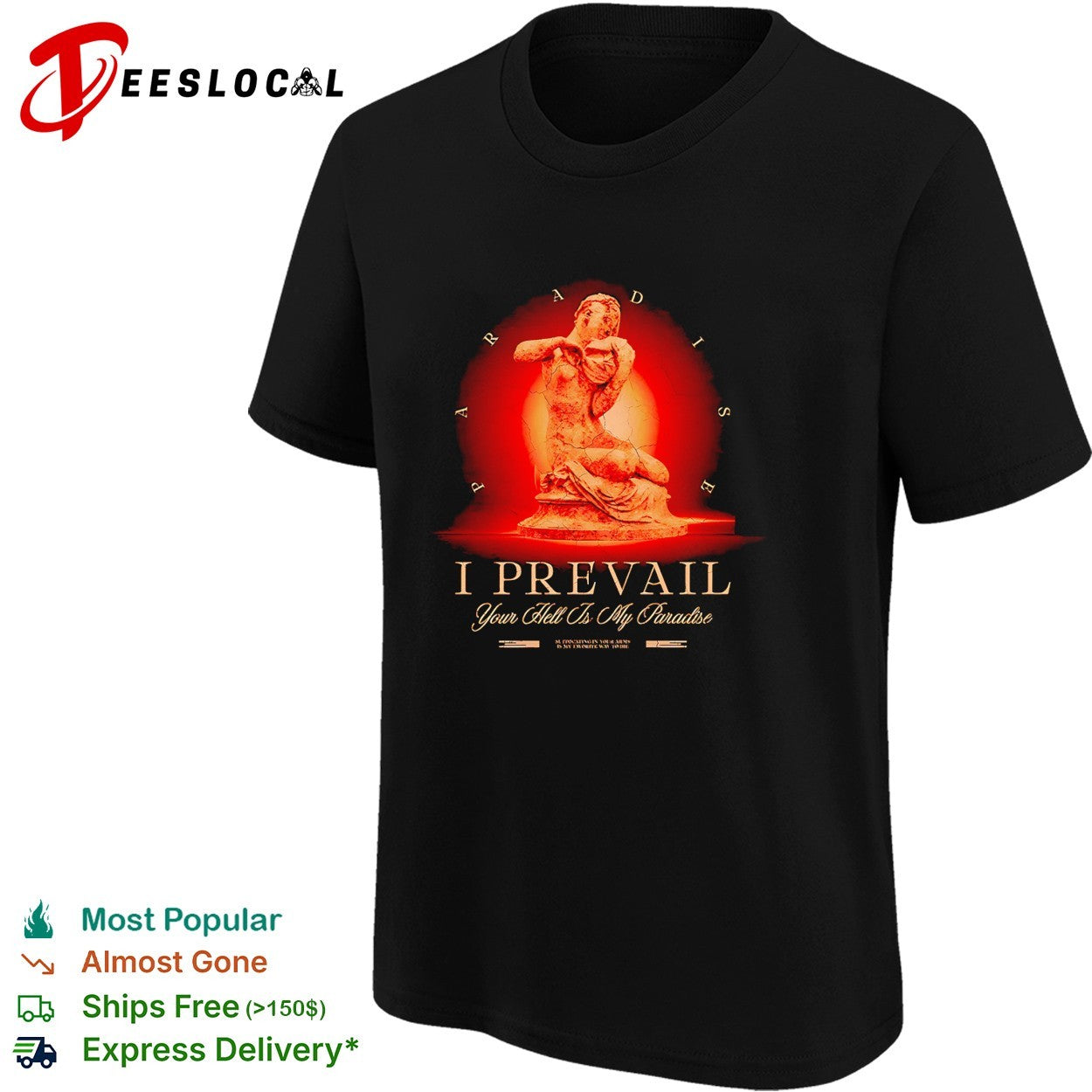 I Prevail Your Hell Is My Paradise cracked stone statue shirt
