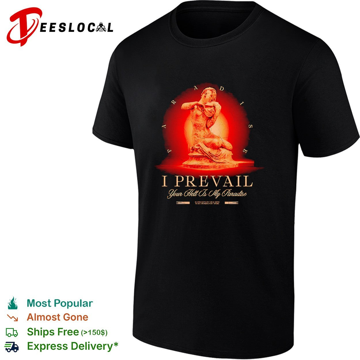 I Prevail Your Hell Is My Paradise cracked stone statue shirt