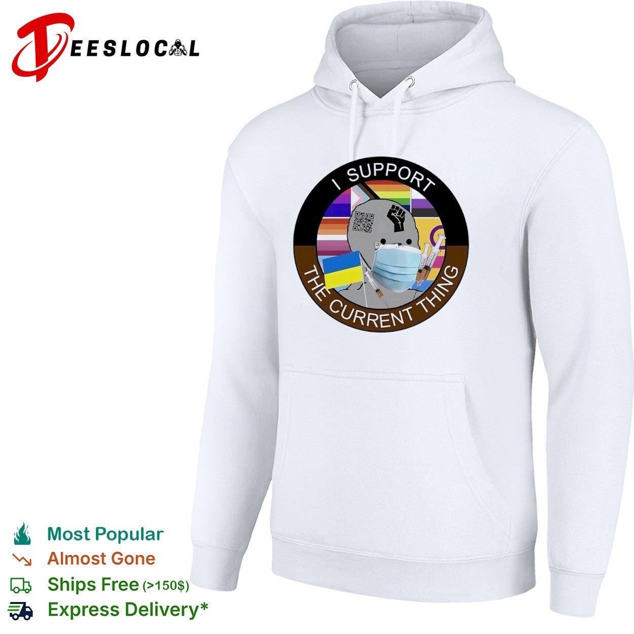 I Support The Current Thing Wojak Political Satire Meme Ukraine Flag shirt