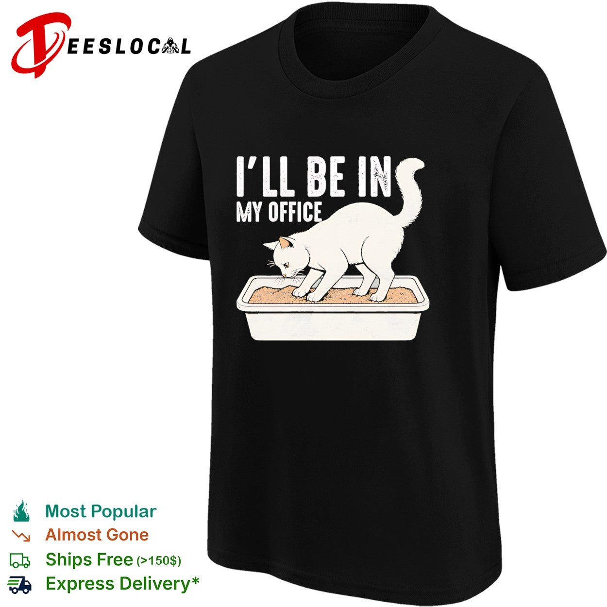 I Will Be In My Office Funny Cat Meme Litter Box shirt