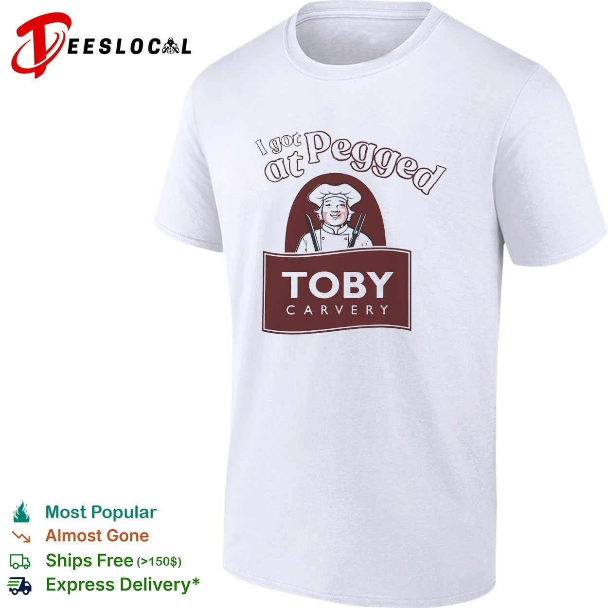 I got pegged at Toby Carvery chef mascot shirt