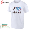 I love animals polka dot heart shirt