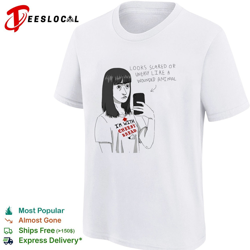 I m with Cheesy Bread parody Internet meme shirt