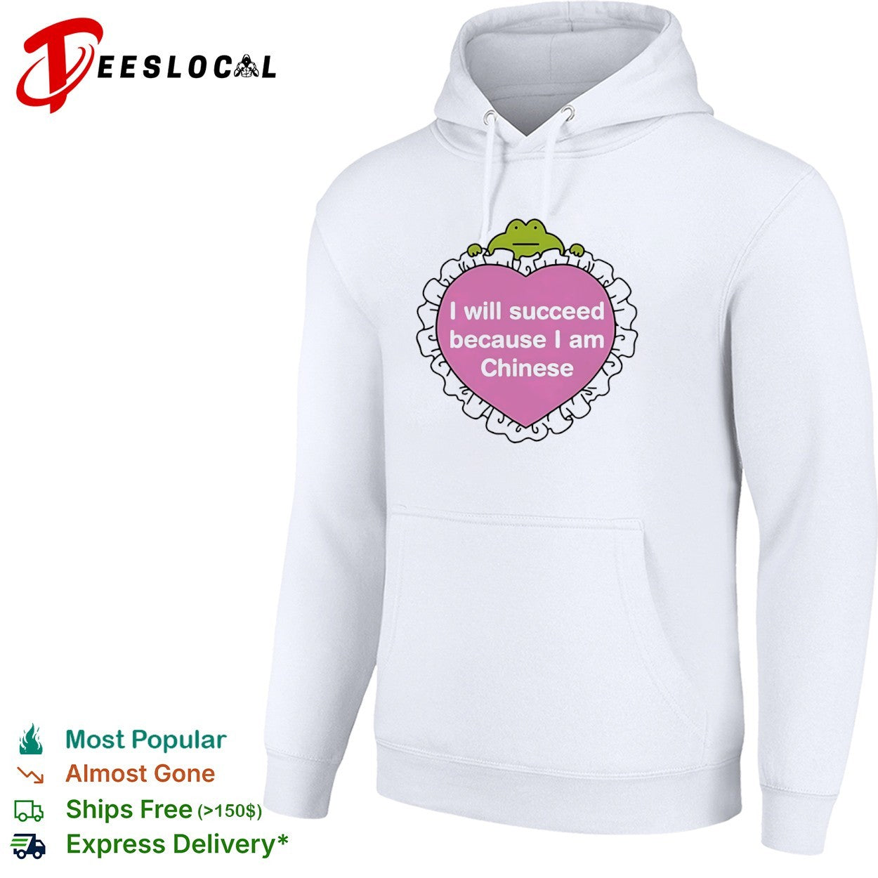 I will succeed because I am Chinese frog heart shirt