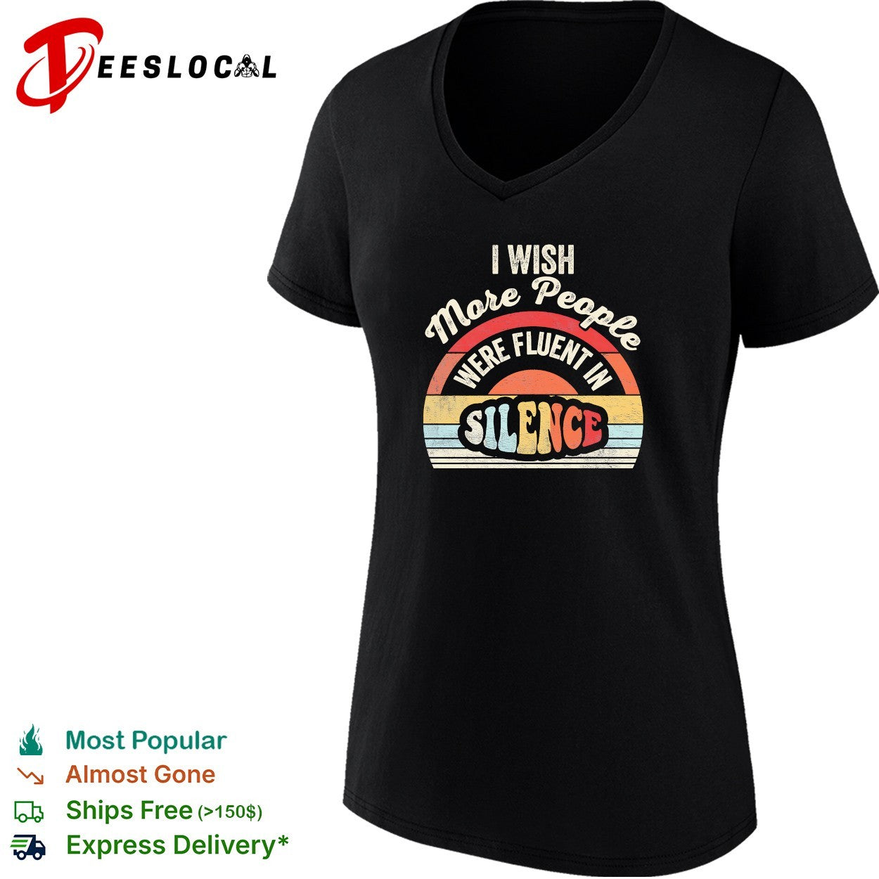 I wish more people were fluent in silence retro rainbow shirt