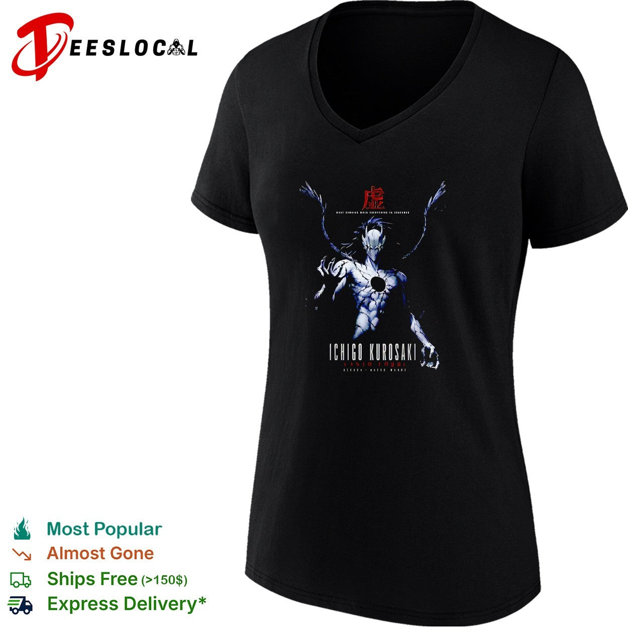 Ichigo Kurosaki Vasto Lorde Bleach manga hollow void shirt