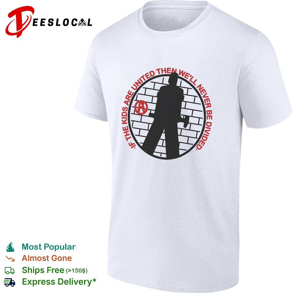 If the kids are united then we’ll never be divided anarchy punk circle shirt