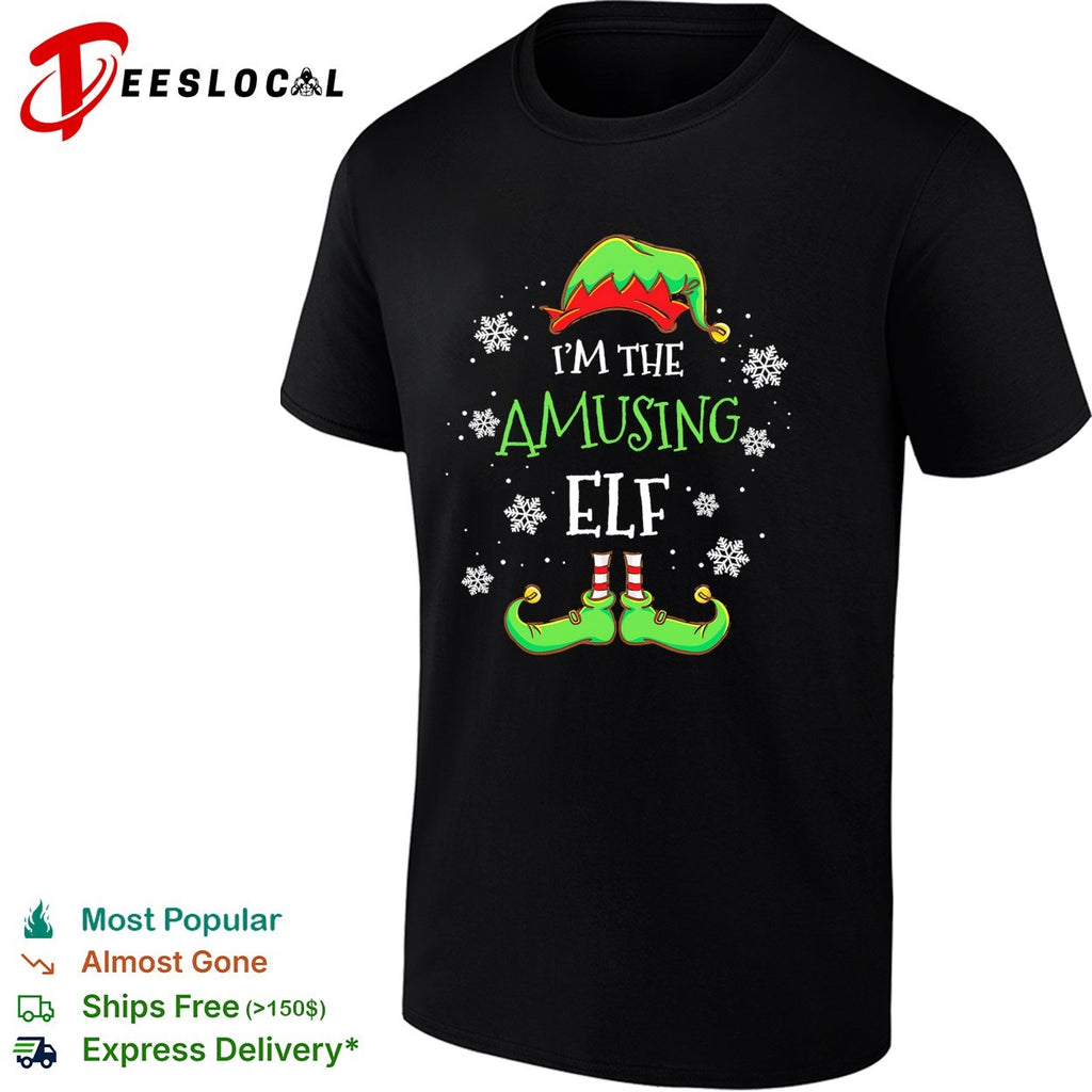 I’m the amusing elf hat and shoes snowflakes shirt