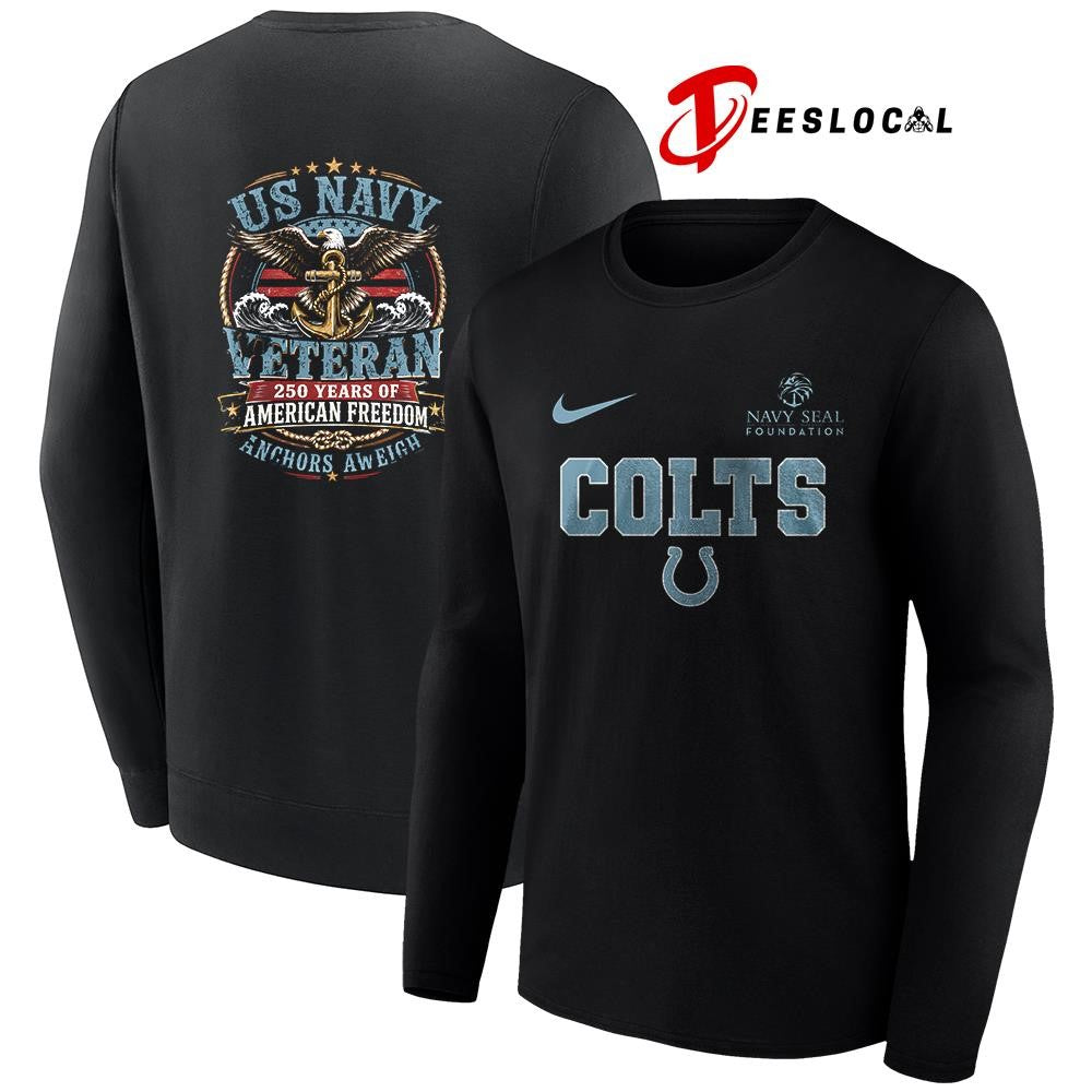 Indianapolis Colts US Navy seal foundation 250 years of American freedom anchors aweigh shirt
