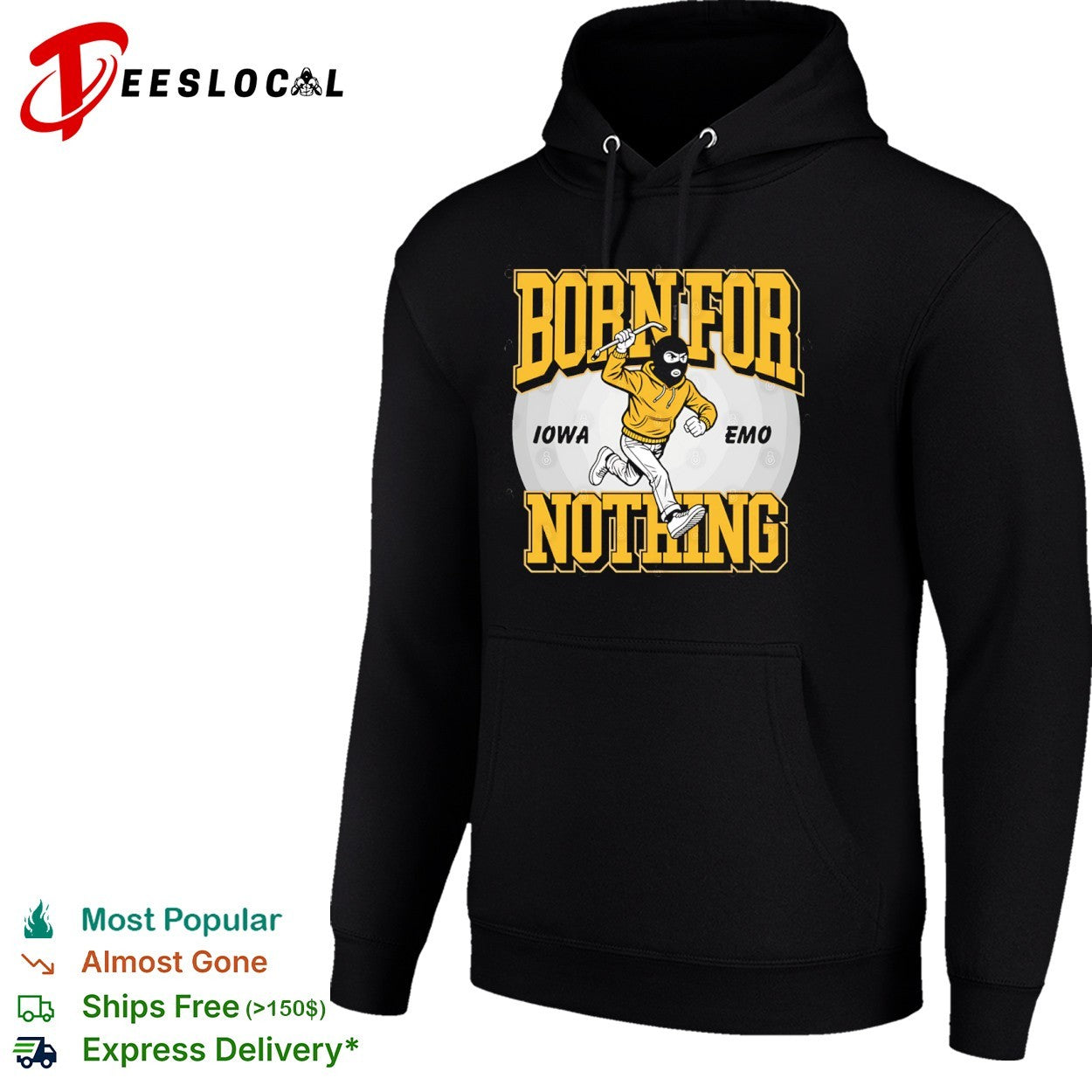 Iowa emo born for nothing masked man shirt