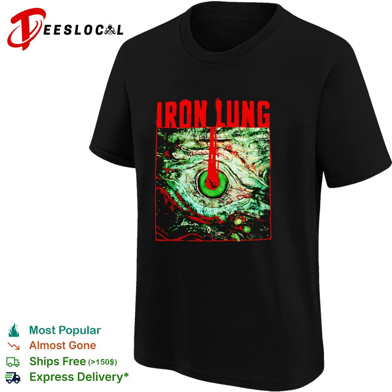 Iron Lung Falling figure within the green eye shirt