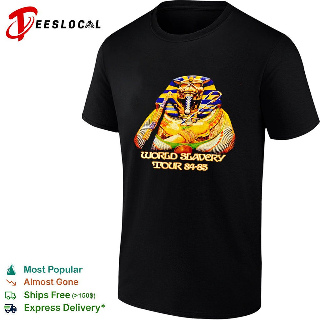 Iron Maiden Eddie Pharaoh World Slavery Tour 1984 1985 concert music band tour shirt
