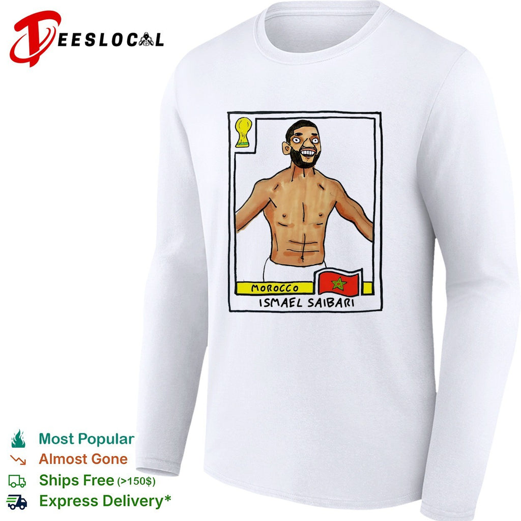 Ismael Saibari Morocco soccer player caricature collectible card shirt