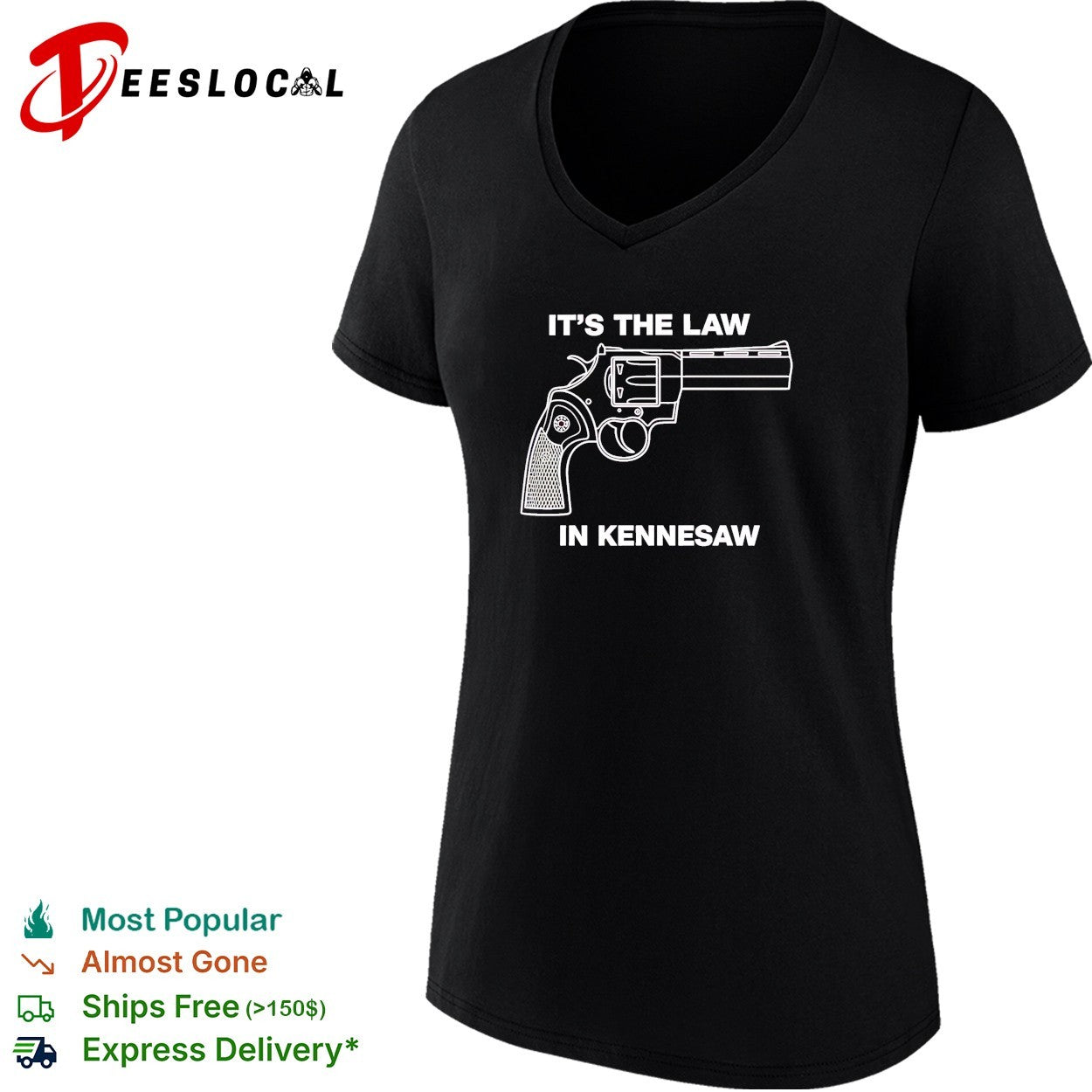 It’s the law in Kennesaw gun revolver shirt