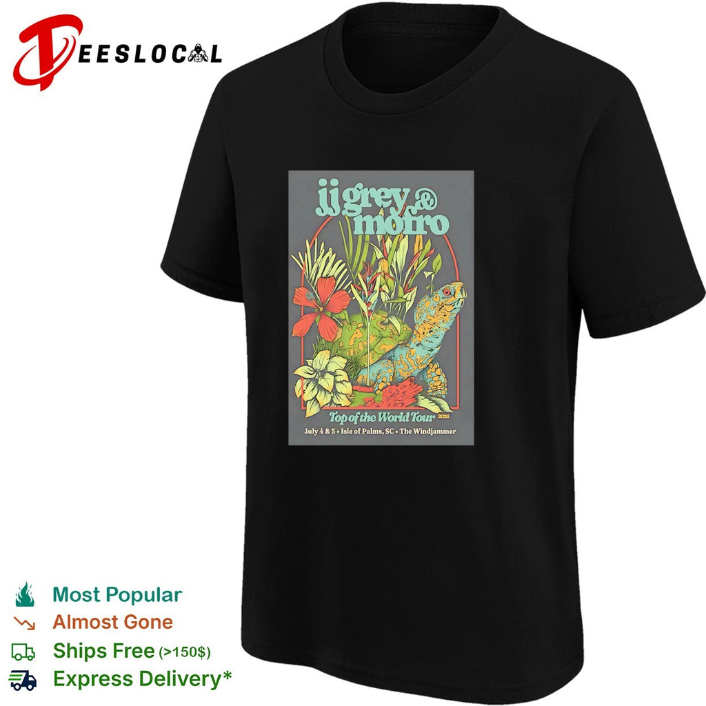 JJ Grey and Mofro Top of the World Tour 2026 Isle of Palms SC turtle shirt