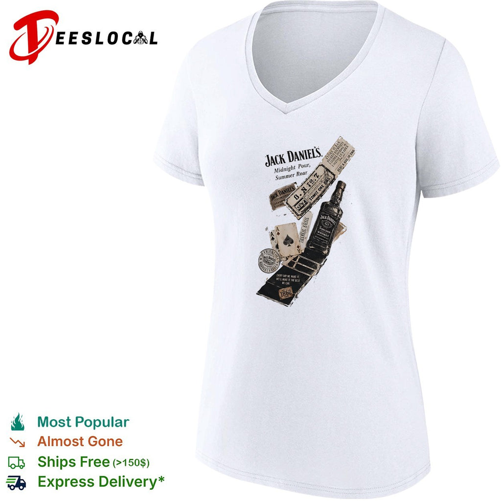 Jack Daniel’s midnight pour summer roar Old No 7 1866 playing cards shirt
