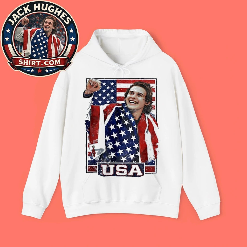 Jack Hughes Team Usa Flag Shirt