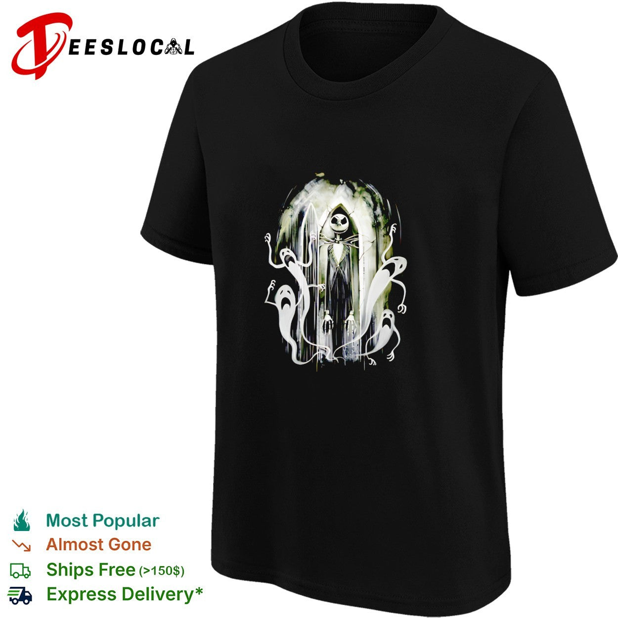 Jack Skellington in the style of Nosferatu shirt