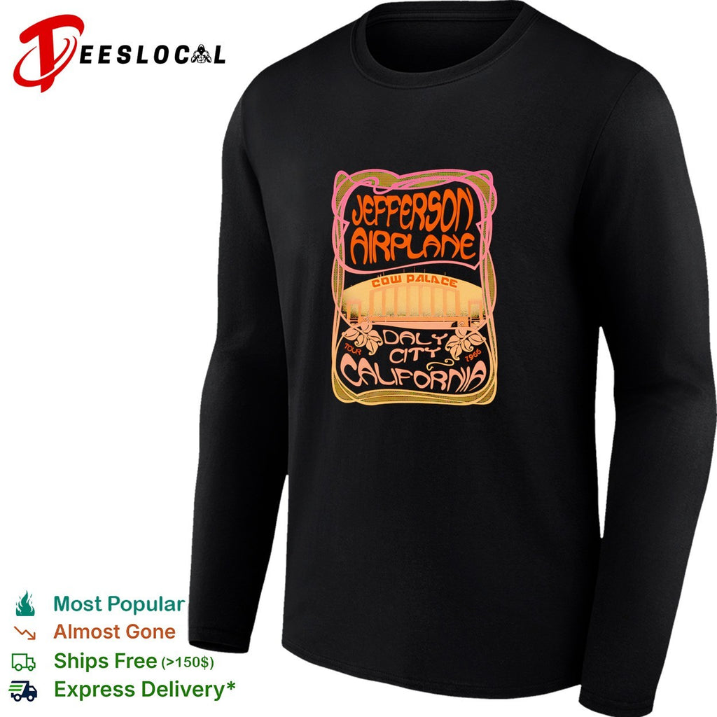Jefferson Airplane Cow Palace Daly City California 1966 tour psychedelic poster shirt