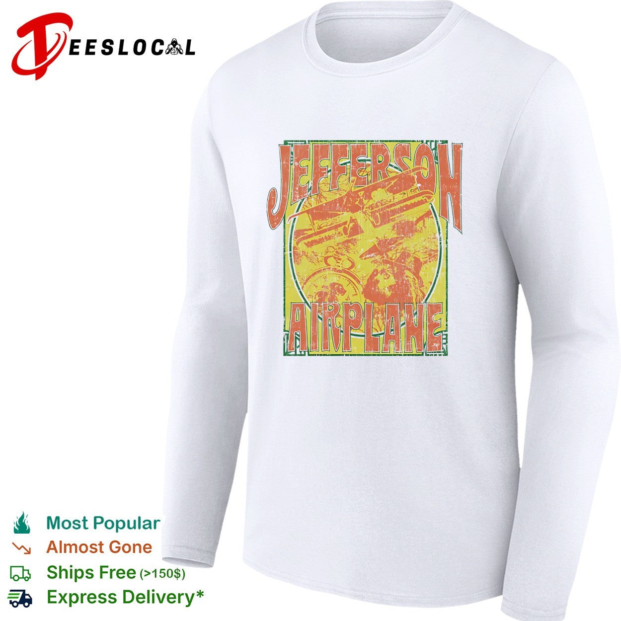 Jefferson Airplane distressed vintage band shirt