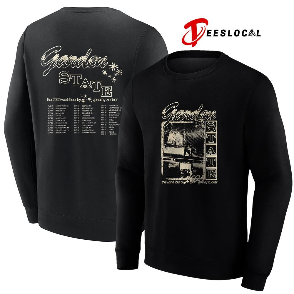 Jeremy Zucker Garden State the world tour dates schedule graphic shirt