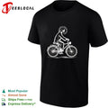 Jesus Christ riding bicycle with halo line art shirt