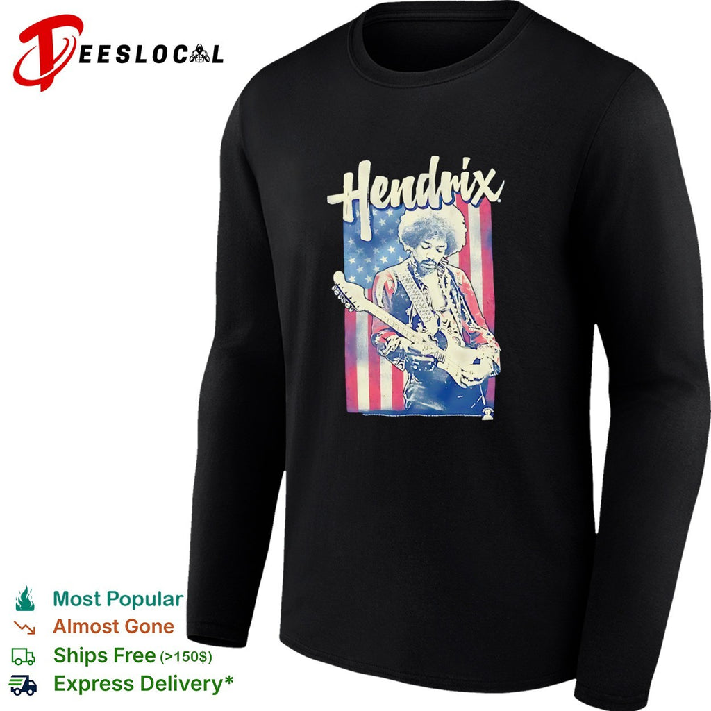 Jimi Hendrix guitar flag shirt