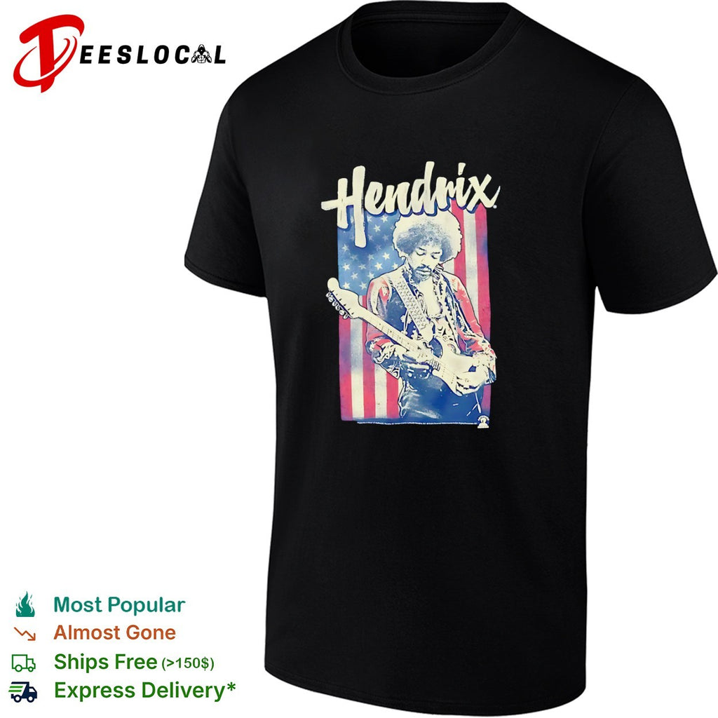 Jimi Hendrix guitar flag shirt