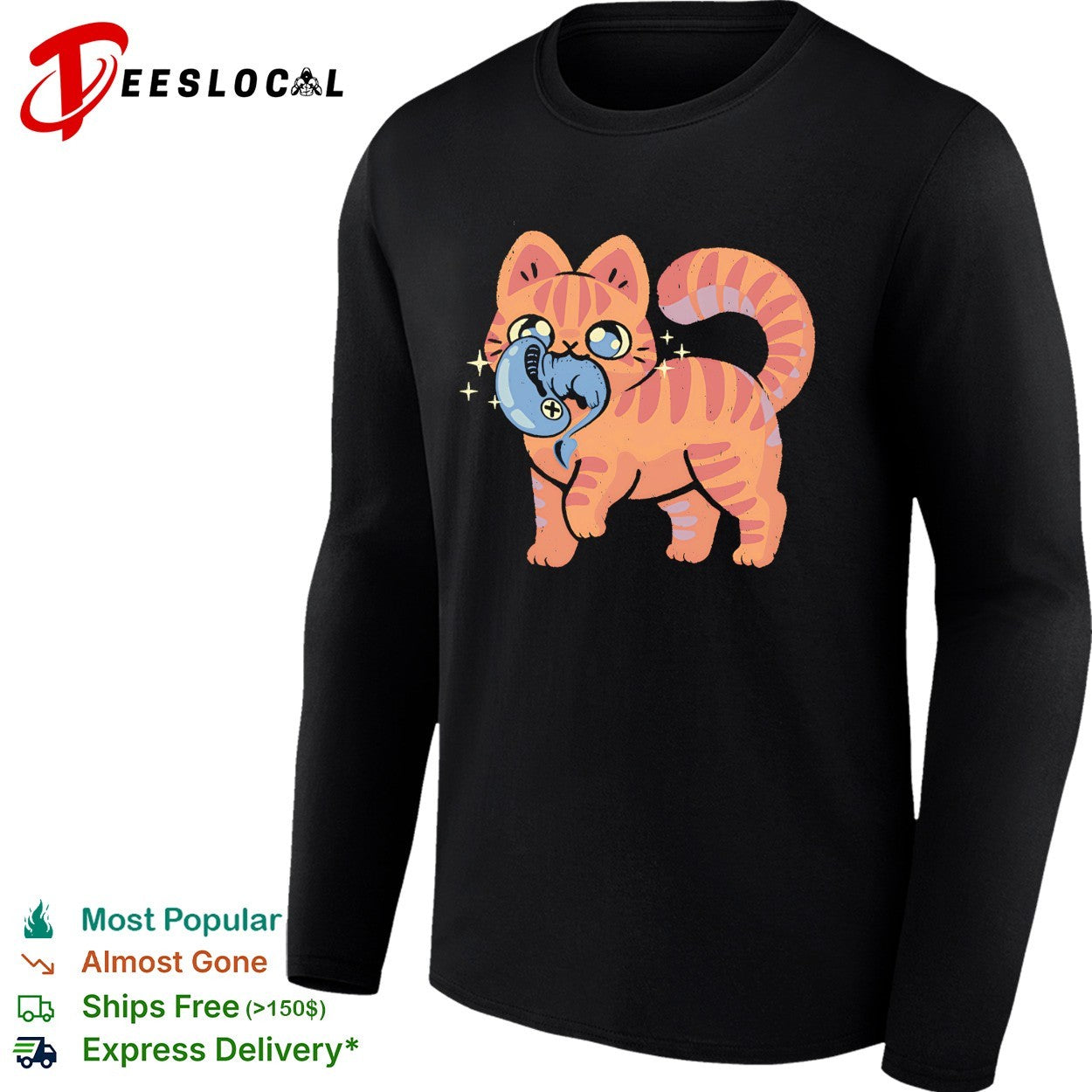 Jonesy the cat with a xenomorph cute alien cat shirt