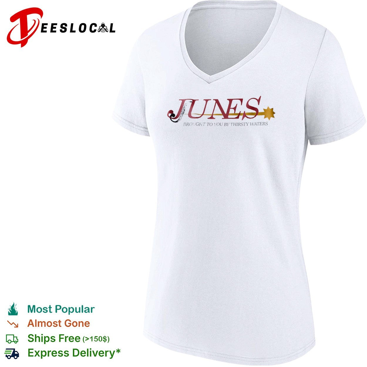 Junes brought to you by Thirsty Waters yellow star shirt