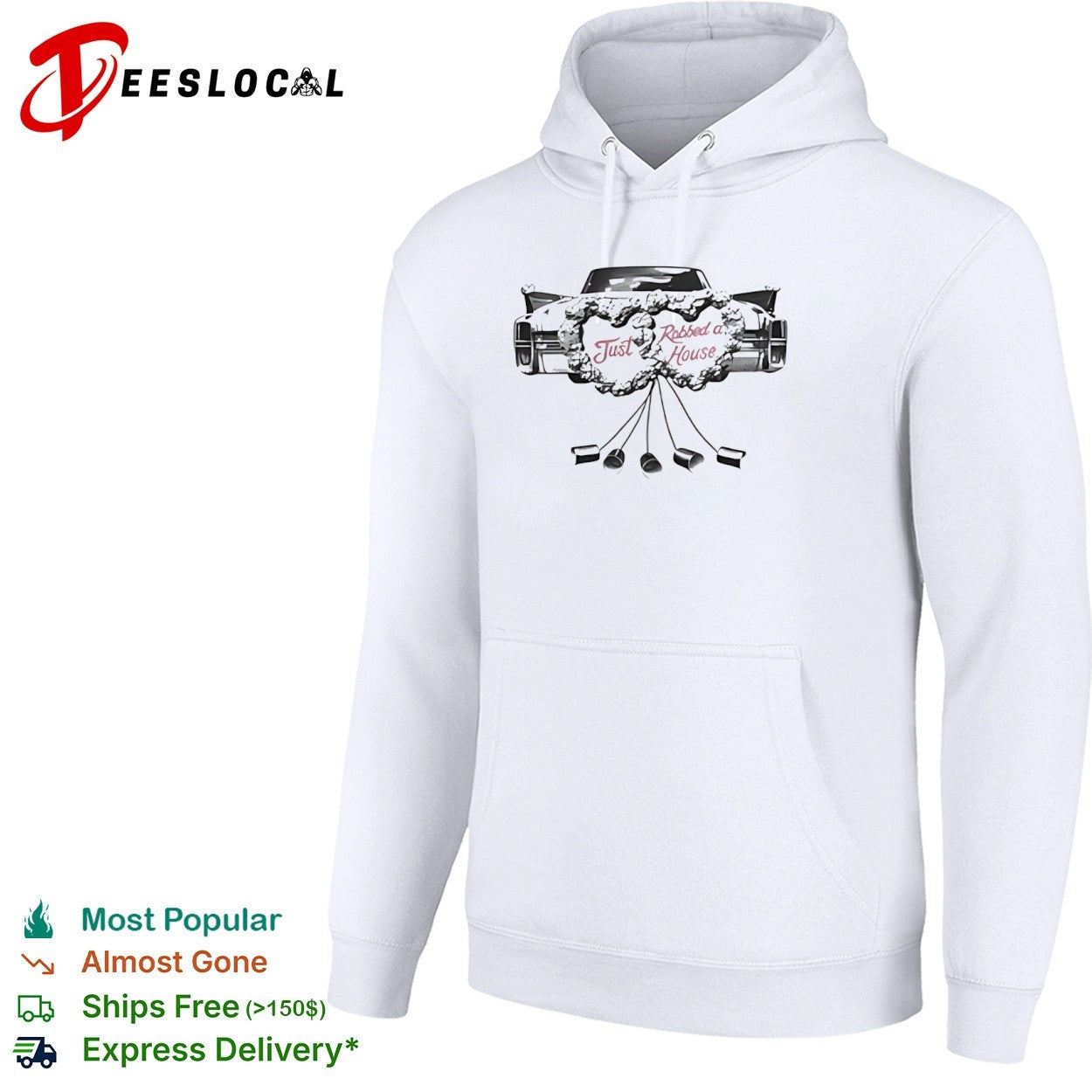 Just Robbed a House Vintage Wedding Car Tin Cans shirt