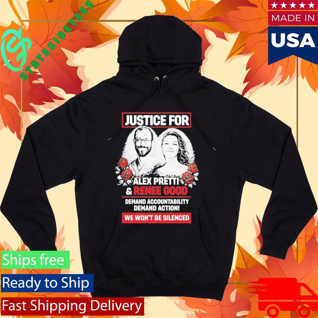 Justice For Alex Pretti And Renee Good We Won’t Be Silenced Shirt