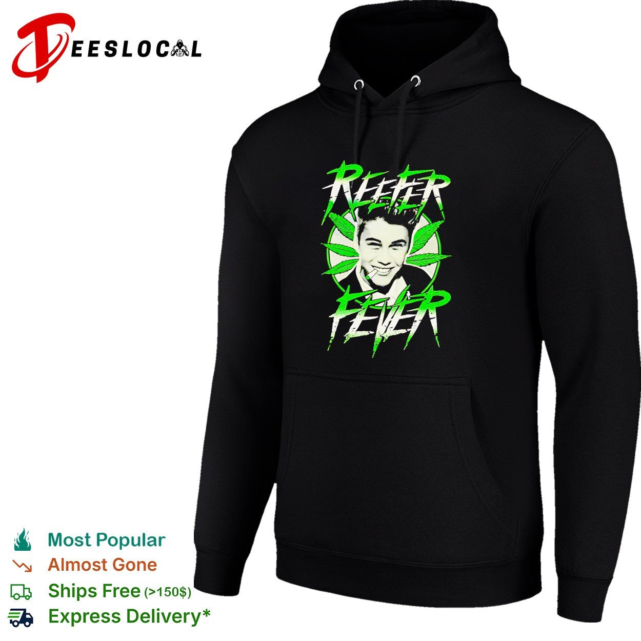 Justin Bieber Reefer Fever cannabis graphic humor shirt