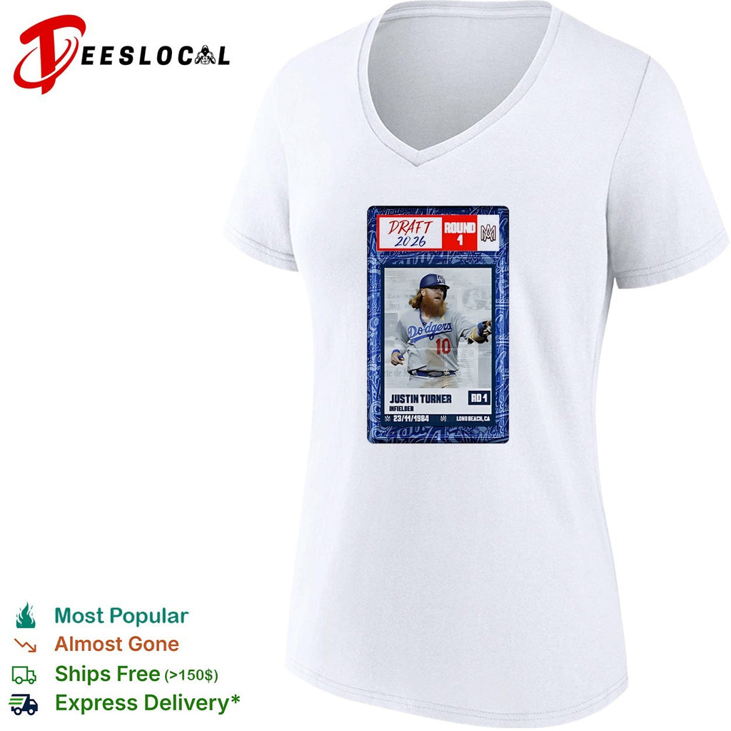 Justin Turner Los Angeles Dodgers MLB Draft 2026 Round 1 infielder trading card shirt