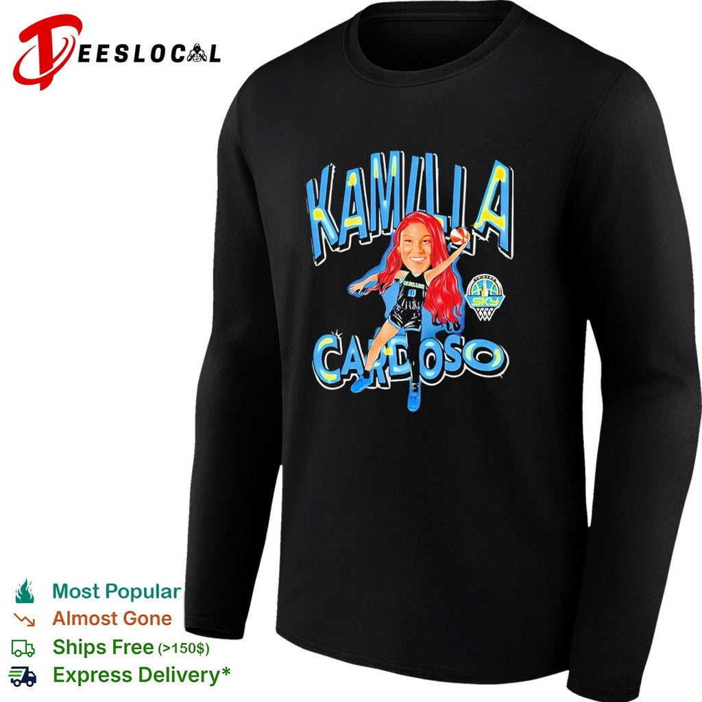 Kamilla Cardoso Chicago Sky WNBA Basketball Kamilla Cardoso Caricature Player shirt