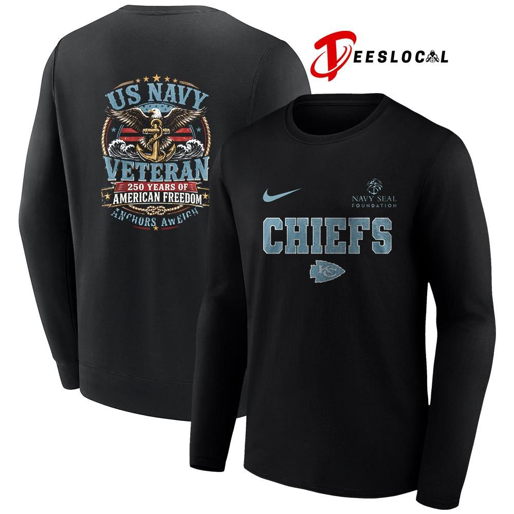 Kansas City Chiefs US Navy seal foundation 250 years of American freedom anchors aweigh shirt