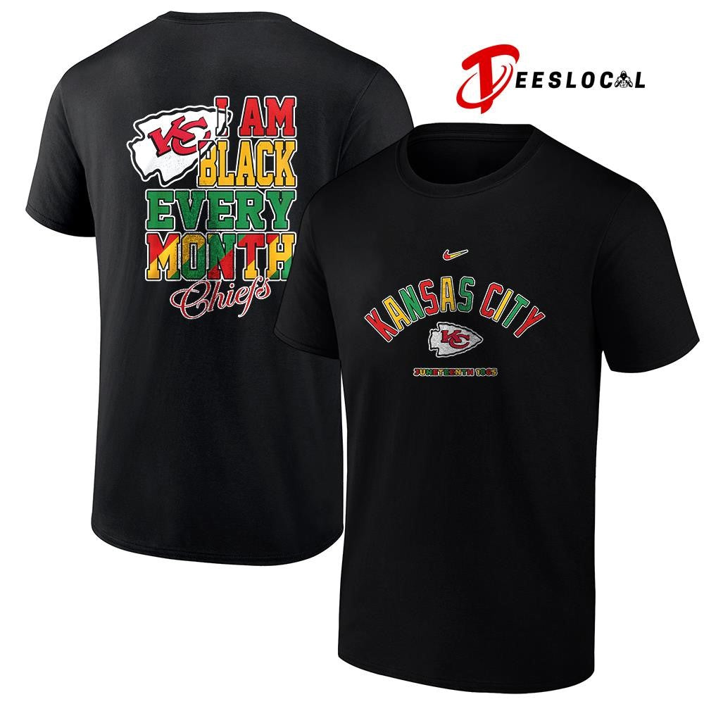 Kansas City Chiefs x Juneteeth 1865 I am black every month shirt